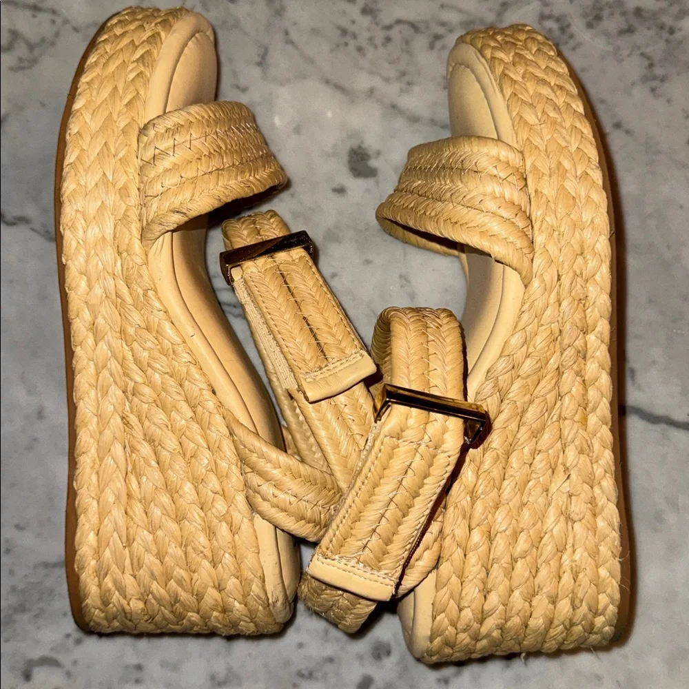 Franco Sarto Pina Espadrille Wedge Sandals Natural Tan 8